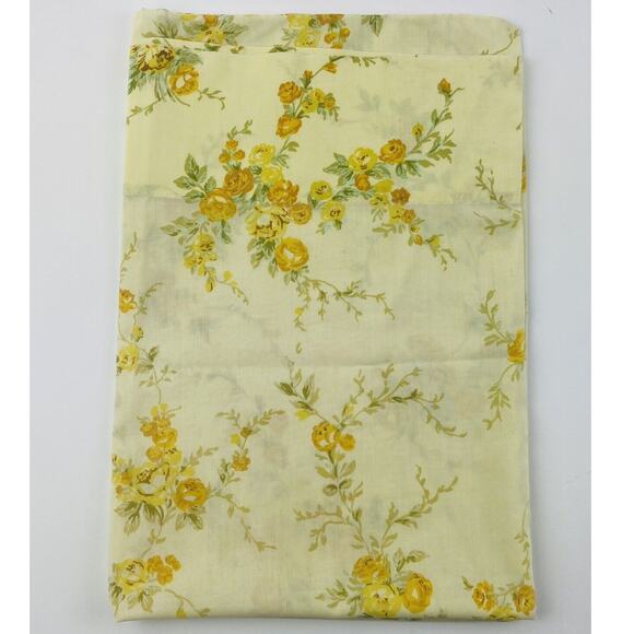 Vintage Sears Roebuck Pillowcase Yellow Orange Floral Perma Prest Percale 30x20 - Picture 1 of 5
